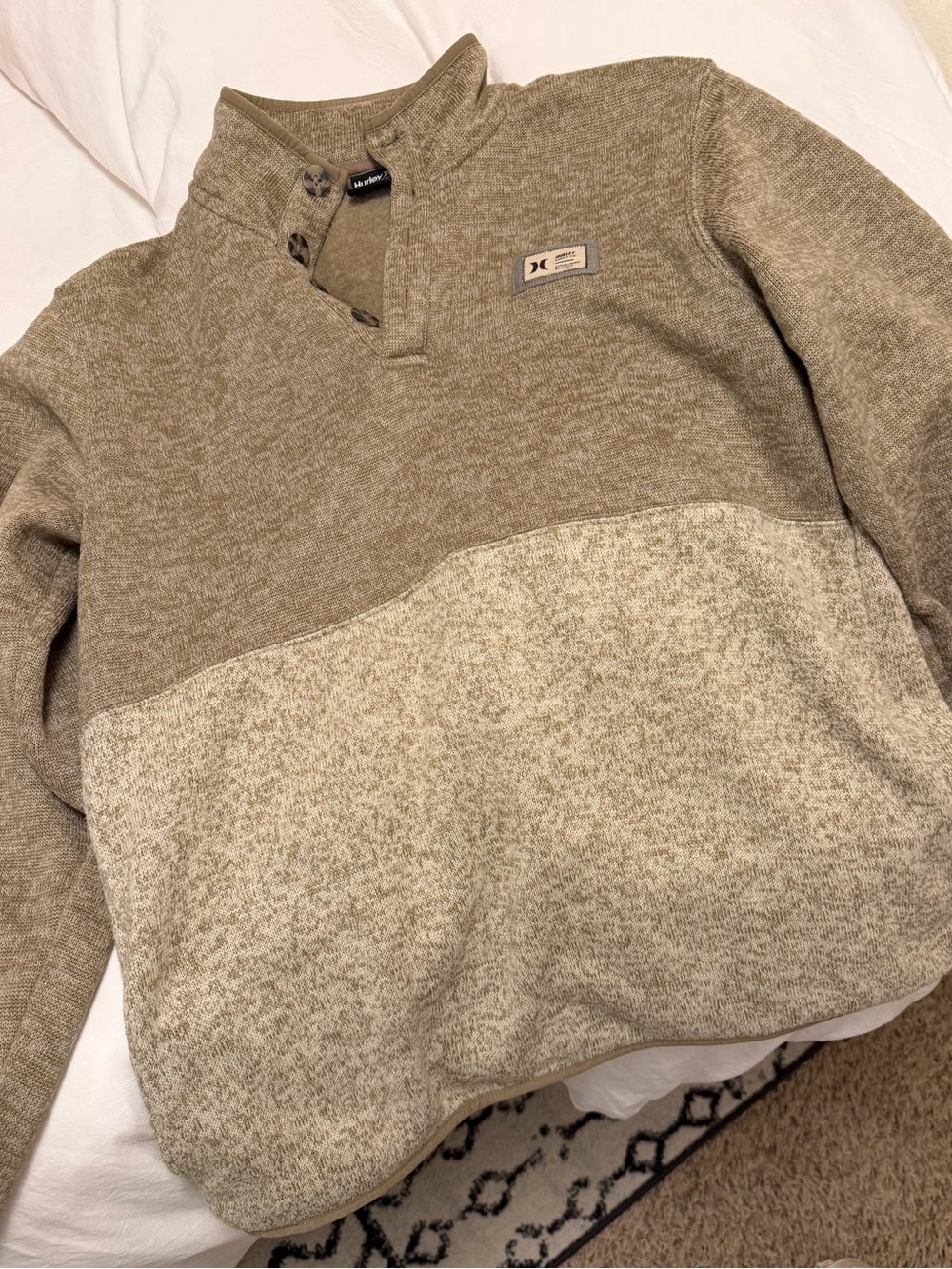 Hurley Men's Two-Tone Olive Zip Pullover